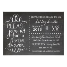 Chalkboard Bridal Shower Invitation