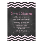Chalkboard & Chevrons Sweet Sixteen Invitation