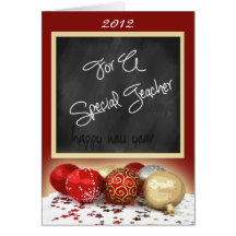 Chalkboard Christmas Card for Teacher