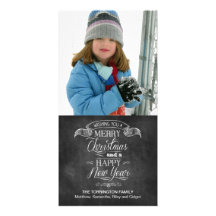Chalkboard Christmas Wish Customized Photo Card