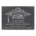 Chalkboard Graduation Cap Invitation