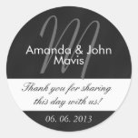 Chalkboard Initial Wedding Favour Thank You Stickers