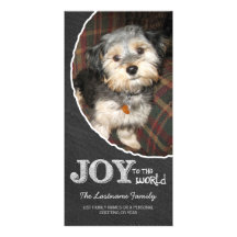 Chalkboard Joy to the World Photo Frame Photo Card Template
