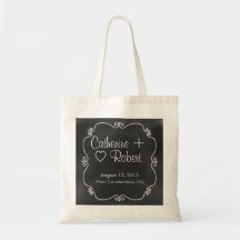 Chalkboard Look Wedding Guest Tote Bag Favor