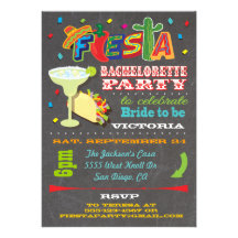 Chalkboard Mexican Fiesta Bachelorette Party Announcement