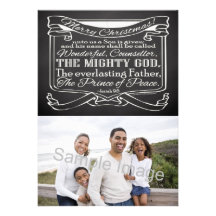 Chalkboard Scripture Christmas Personalized Announcements