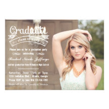 Chalkboard Typography Full Photo 2013 Graduation Custom Announcement