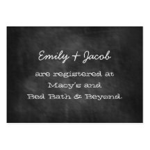 Chalkboard Wedding Shower Registry Insert Cards Business Card Templates