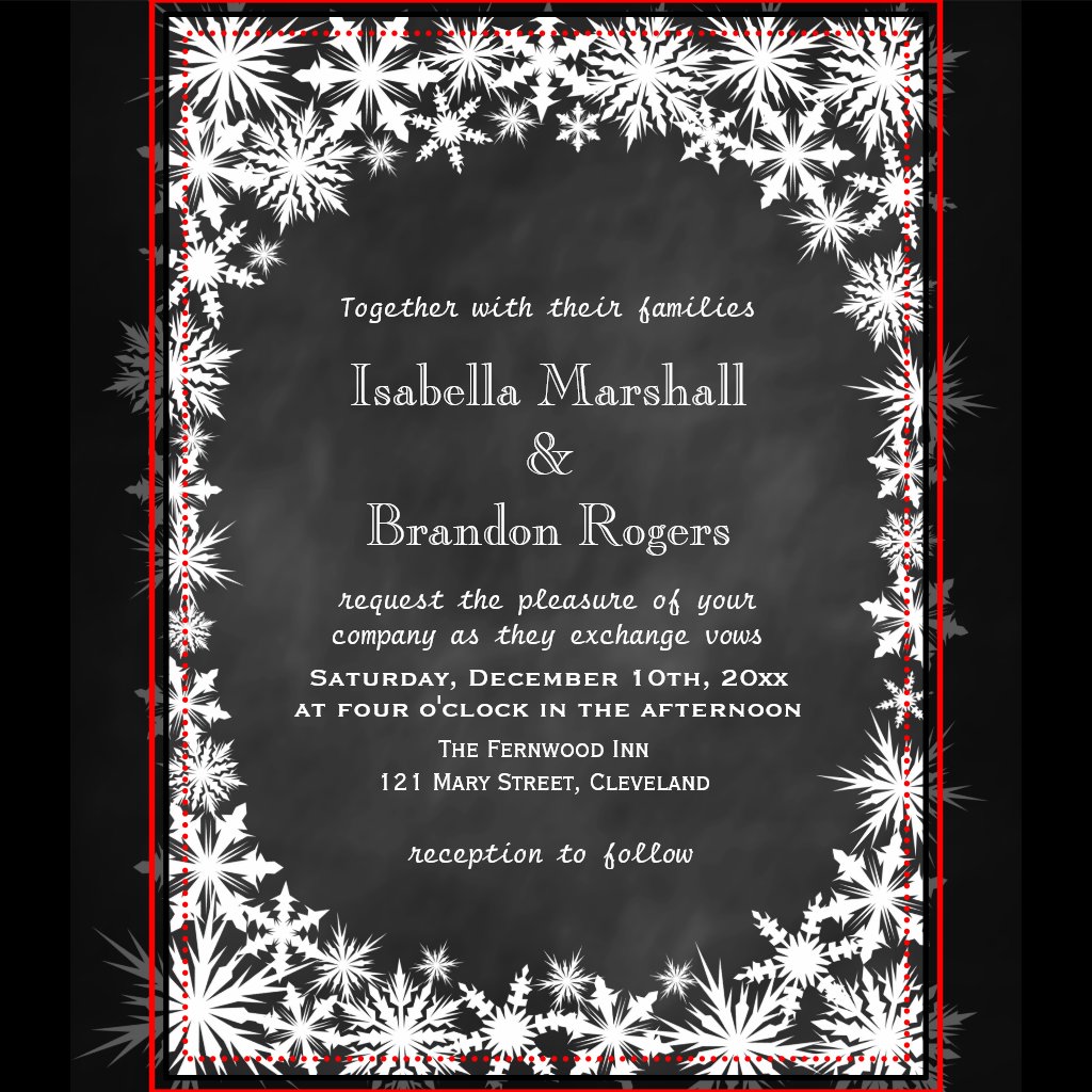 Winter lace wedding invitations