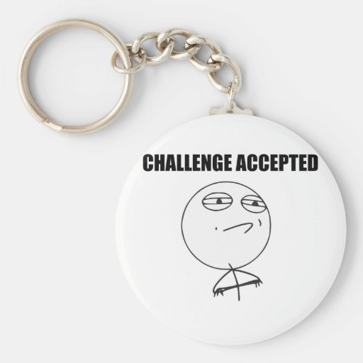 Challenge Accepted Rage Face Comic Meme Key Chains