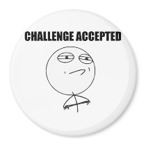 Challenge Accepted Rage Face Comic Meme Refrigerator Magnets