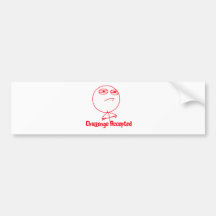 Challenge Accepted Red & White Text Bumper Sticker