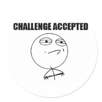 Challenge Accepted Round Stickers