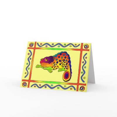 Chameleon Greeting Card by LaureFCarlisle