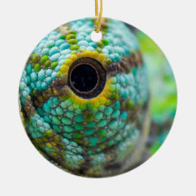 Chameleon eye christmas tree ornament