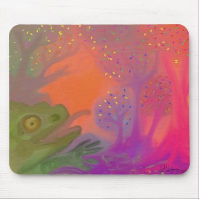 Chameleon in the forest mousepad by elledeegee