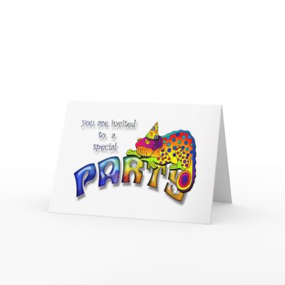 Chameleon Party Invitation Cards by LaureFCarlisle