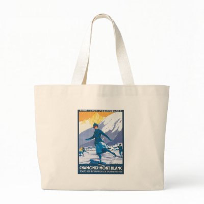 Chamonix Mont Blanc Canvas Bag by vintagegiftmall
