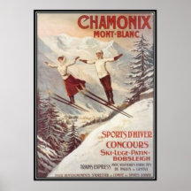 Chamonix vintage, Mont Blanc, France - Affiches