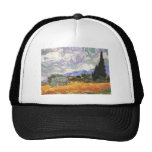 Champ de blé avec des cyprès casquette