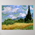 Champ de blé avec les cyprès (F717), Vincent van G Posters