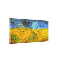 Champ de blé de Van Gogh avec les oiseaux vintages Toile Tendue Sur Châssis