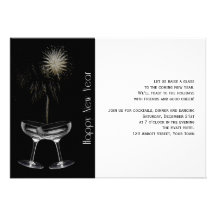 Champagne and Fireworks New Years Eve Party Personalized Invite