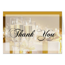 Champagne and Gifts Thank You Notes Cards