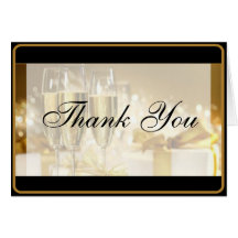 Champagne and Gifts Thank You Notes Greeting Cards