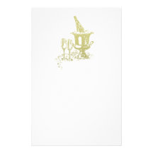Champagne and Glasses Art Personalised Stationery