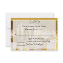 Champagne and Gold  RSVP Card Custom Invites