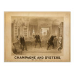 Champagne and Oysters Retro Theatre Postcards