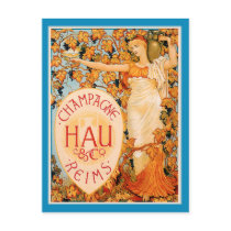 Champagne Art Nouveau Poster Art Post Cards