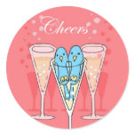 Champagne Birds Sticker