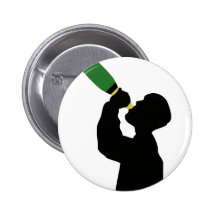 champagne birthday boozer pinback button