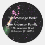 Champagne Bottle w/Confetti Return Address Labels Round Stickers