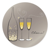 Champagne Bubbles Celebration Favour Label Sticker