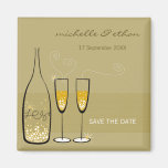 Champagne Bubbles Celebration Save The Date Magnet