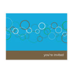 Champagne Bubbles on Aqua Party Invitation