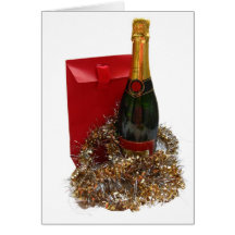 champagne christmas greeting card
