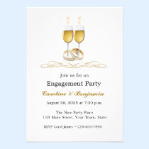 Champagne Engagement invitations