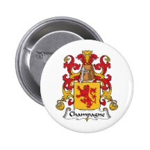 Champagne Family Crest Pinback Button