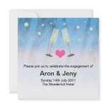 Champagne glas engagement card custom invites