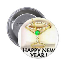 CHAMPAGNE GLASS RHINESTONE PIN