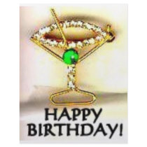 CHAMPAGNE GLASS RHINESTONE PIN PERSONALIZED LETTERHEAD