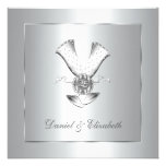 Champagne Glasses 25th Wedding Anniversary Personalized Announcements