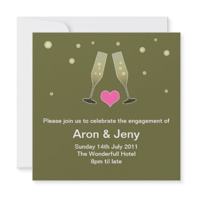 Champagne glasses engagement invitation by johan555