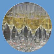 Champagne glasses plates