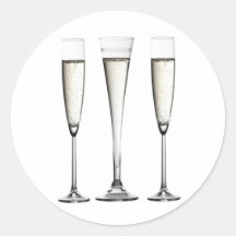 Champagne Glasses Round Sticker