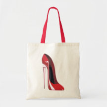 Champagne Heel Red Stiletto Shoe Art Bag